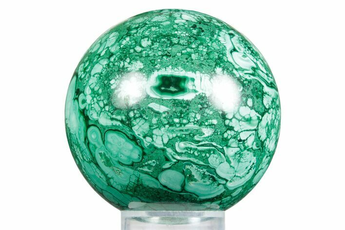 Flowery Polished Malachite Sphere - DR Congo #348899